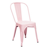 Silla Tolix Rosa Brillante Metal Escritorio Ambiente