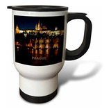 Vaso - 3drose Prague Czech Republic At Night Travel Mug, 14-