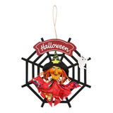 Enfeite Decorativo Halloween Guirlanda Redonda Bruxa 22 Cm Cor Vermelho