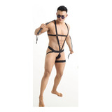 Lenceria Para Hombre Sexy Arnes + Jockstrap Y Liguero Cota22