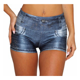 Short Body Sculpt Simil Jean Azul - Modelo Adilene 