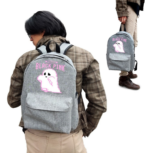 Black Pink Mochila Gris Unisex Mochila Para Regreso A Clases