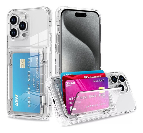 Funda Transparente Con Tarjeta Para iPhone 15 Pro Max 15plus