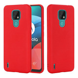 Funda De Silicona Líquida Roja Para Motorola Moto E7 2020