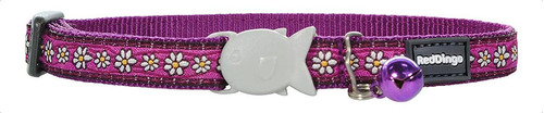 Red Dingo Diseñador Gato Collar, Daisy Chain Purpura