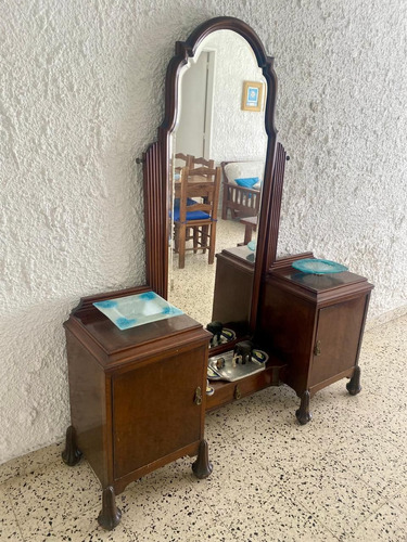 Mueble Tocador Antiguo Con Espejo