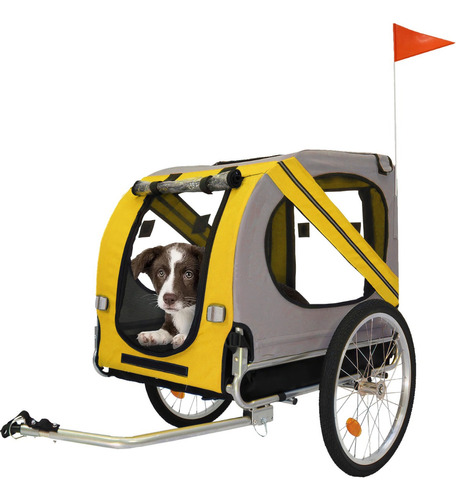 Remolque Carrito Para Bicicleta Niños Infaltil Mascotas 60kg Color Amarillo