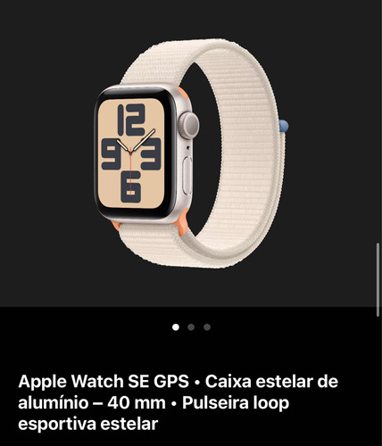 Apple Watch Se 40mm Stardust Usado Uma Única Vez