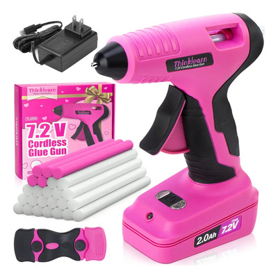 Pistola De Silicon Caliente Inalámbrica Con 25 Barras 7mm Thinklearn Tl1050 Color Rosa