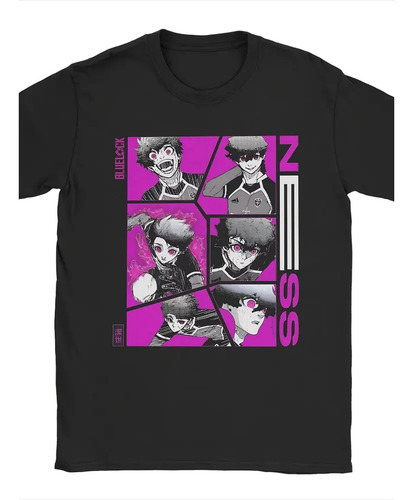 W. Camiseta Negra Estampada Alexis Ness Blue Lock - Anime .g
