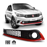 Grade Inferior + Friso Vermelho Fiat Argo Hgt 2017 A 2022