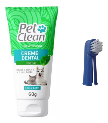 Xo Bafinho Creme Dental Pet Clean + Escova De Dentes P/ Pets