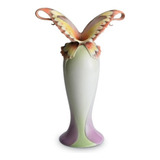 Vaso Ornamental Porcelana Coleção Borboleta Franz Collection