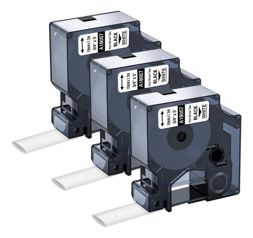 Pack3 Cinta Dymo Termoencogible 18057 19mm 18057 Tubo