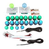 Piezas Del Juego Arcade 20 Botones Iluminados Led Diy + 2