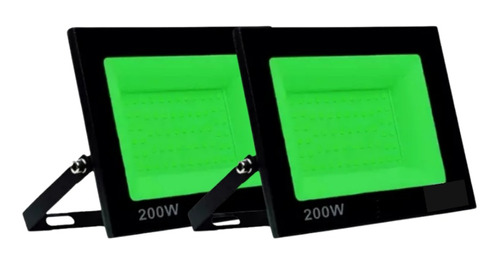  2 Refletor Super Led Verde 200w Holofote Bivolt 110/220v