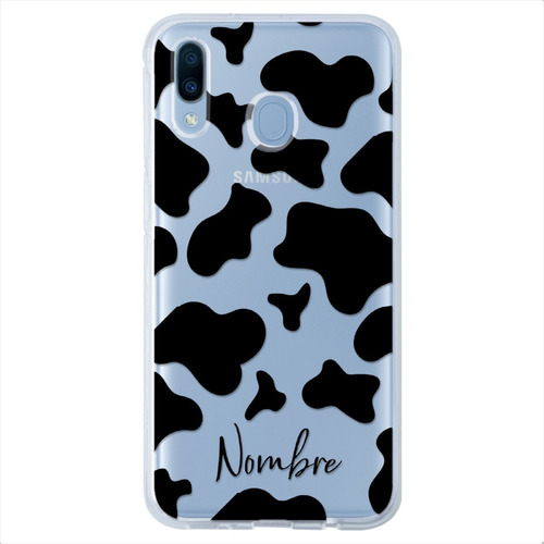 Funda Galaxy Animal Print Vaca Con Tu Nombre