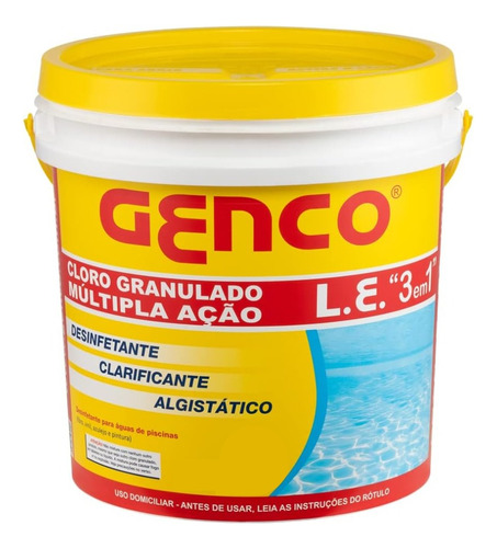 Cloro Granulado Múltipla Ação 3 Em 1 Piscina Balde 2,5 Kg