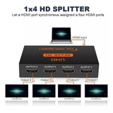 Splitter Amplificador 4k 2k 3d Compatible Con Hdmi 1x4