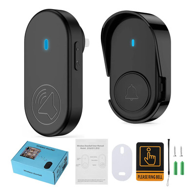 Timbre Inalámbrico Impermeable Con Luz Led 1 Transmiso 1 Rec Negro | MercadoLibre