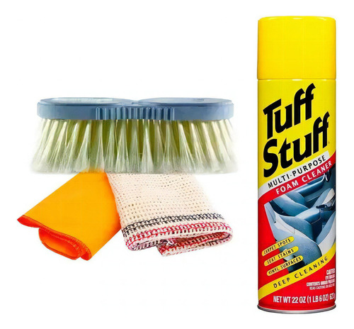 Kit Limpieza Auto Tapizado Tuff Stuff Cepillo Rejilla