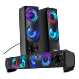 Caixa De Som Gamer Pc Notebook Tipo Soundbar Led Rgb  P2 Usb