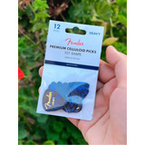 Uñetas De Guitarra Fender Heavy Originales Pack 12 Azules