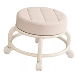 Silla Con Asiento De Rueda, Taburete De Pedicura Blanco