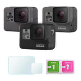 Kit De Película Vidro Lente Tela Lcd Gopro Hero 5 6 7 Black