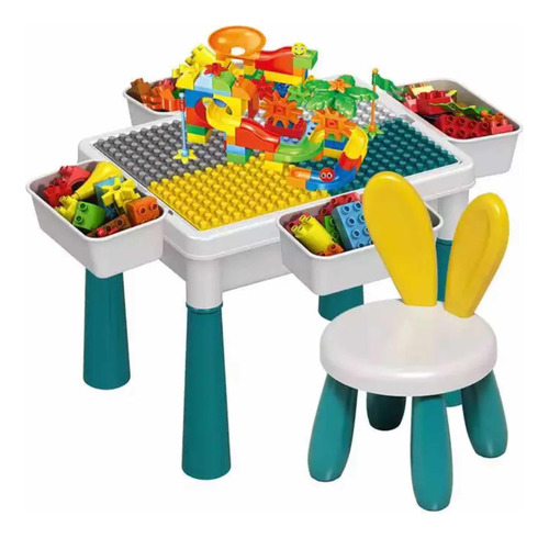 Mesa Para Niños De Juego Legos Y Arenero Silla Incluida