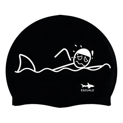 Gorra Natación Adulto Modelo Apuro Color Negro - Escualo Diseño de la tela Estampado Talla unitalla | Envío gratis