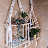 Estantes Flotantes De Pared Con Macramé Boho