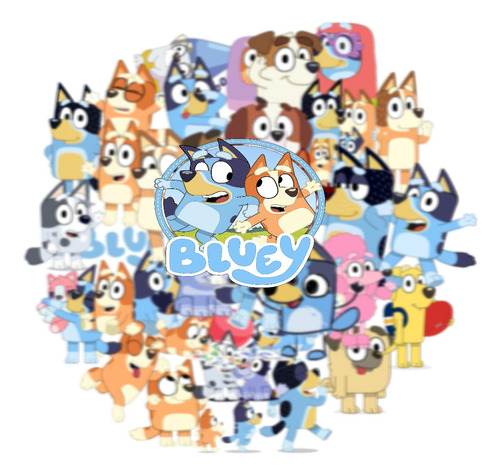 Stickers Bluey 50 Und Anime Cartoon Infantil 