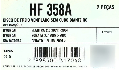 Disco Delantero Ventilado Hyundai Elantra Sonata Cerato Foto 3