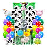 Combo Kit 49 Globos Cumpleaños Animalitos De La Granja