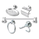 Kit Acessórios Para Banheiro De Metal Aço Inox 5 Pçs Stander