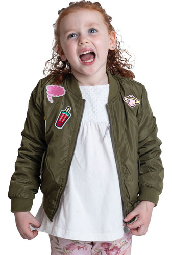 Campera Niña Bomber Con Detalles 