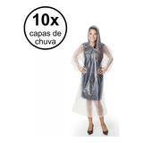 Kit 10 Capas De Chuva Descartável Transparente Unissex