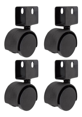 4 Ruedas Para Muebles Con Chapa U 50mm Giratorias