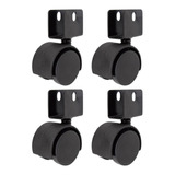 4 Ruedas Para Muebles Con Chapa U 50mm Giratorias