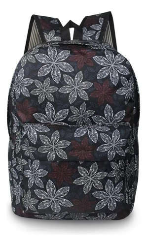 Mochila Feminina Básica Simples Escolar Urbana Flor Mulher