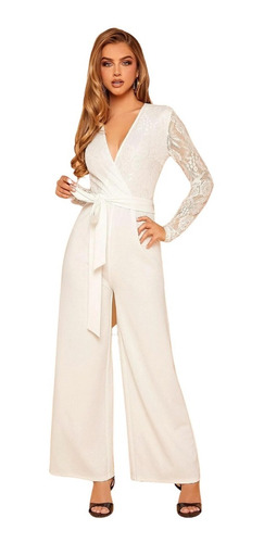 Entero Jumpsuit Mono Fiesta Novia Escote Cruzado El 115