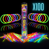 Pulseras Luminosas Quimicas Neon Glow Luz Cotillon Led X100