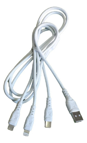 Cable De Carga Usb 3 En 1 Micro Usb Tipo C Y iPhone