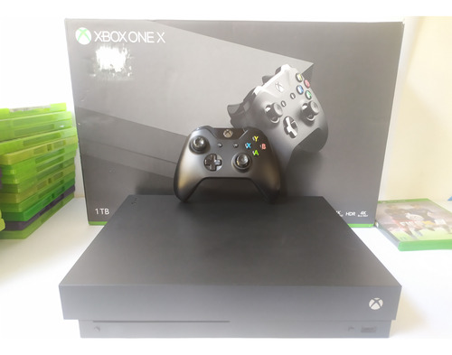 Xbox One X - 1 Tera Microsoft Bivolt - 2 Jogos - Preto