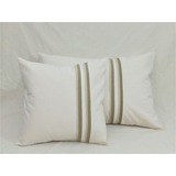 Pack 4 Almohadones De Tusor Natural Con Rayas De 40x40 Cm Pr