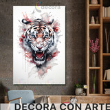 Cuadro Tigre Colores Elegante Canvas Abstracto 60x40 Anim1