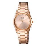 Reloj Q&q Q700j020y By Citizen Ladies Strass Rose + Estuche