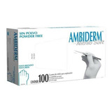 Guantes Descartables Antideslizantes Ambiderm Soft Color Blanco Talle M De Nitrilo X 100 Unidades