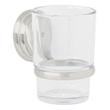 Portavaso Cepillero A/satin Con Vaso De Vidrio Foset 45978